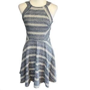 Altar'd State Stripe Dress M Linen Nautical Summer Old Money Coastal Preppy